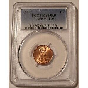 2000 Lincoln Memorial "Cheerios" Cent MS65 RED PCGS